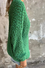 Chunky Knitted V-neck Long Sleeves Sweater