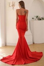 Red Off Shoulder Fishtail Dress