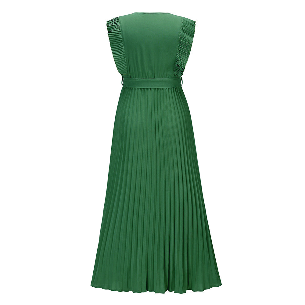 Sweet Ruffle Sleeve Chiffon Midi Dress
