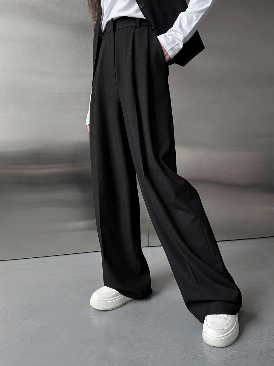 Grey Loose Wide-Leg Pants