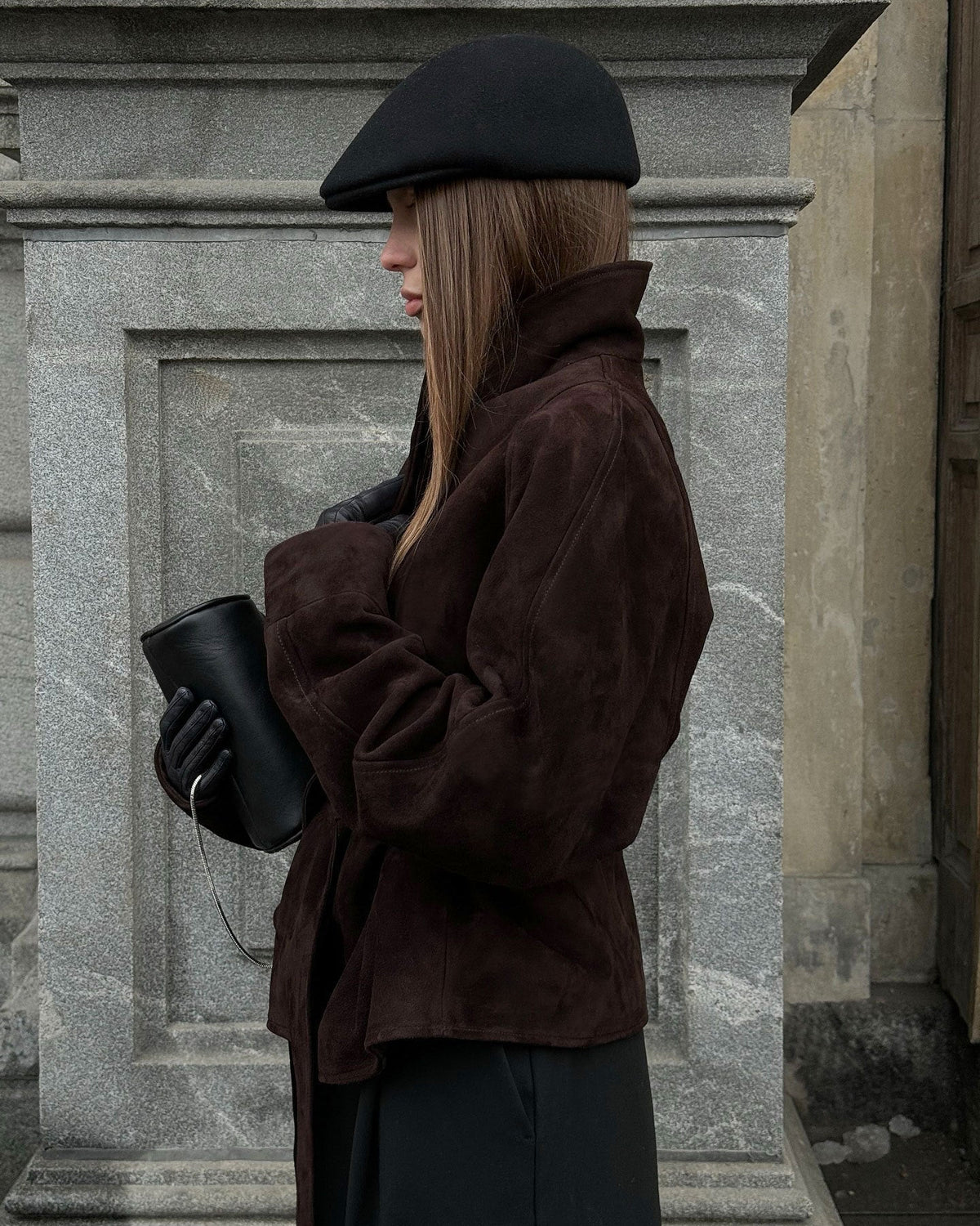 Vintage Suede Long-Sleeved Nubuck Coat Jacket