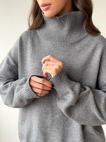 Solid Ribbed Edge Knit Pullover Sweater