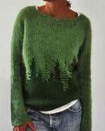 Forest Pattern Pullover Knit Sweater