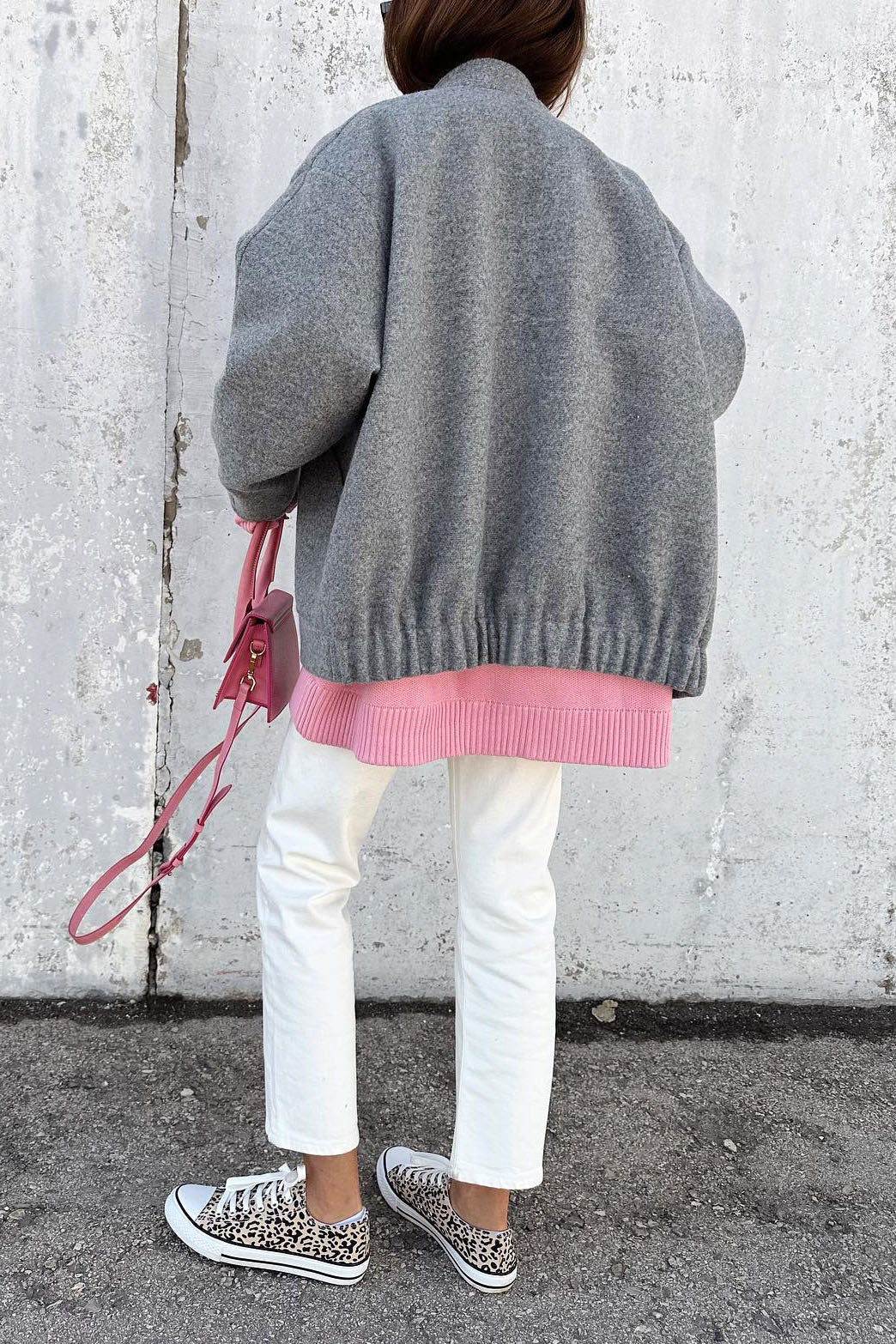 Heather Gray Oversized Wool Coat
