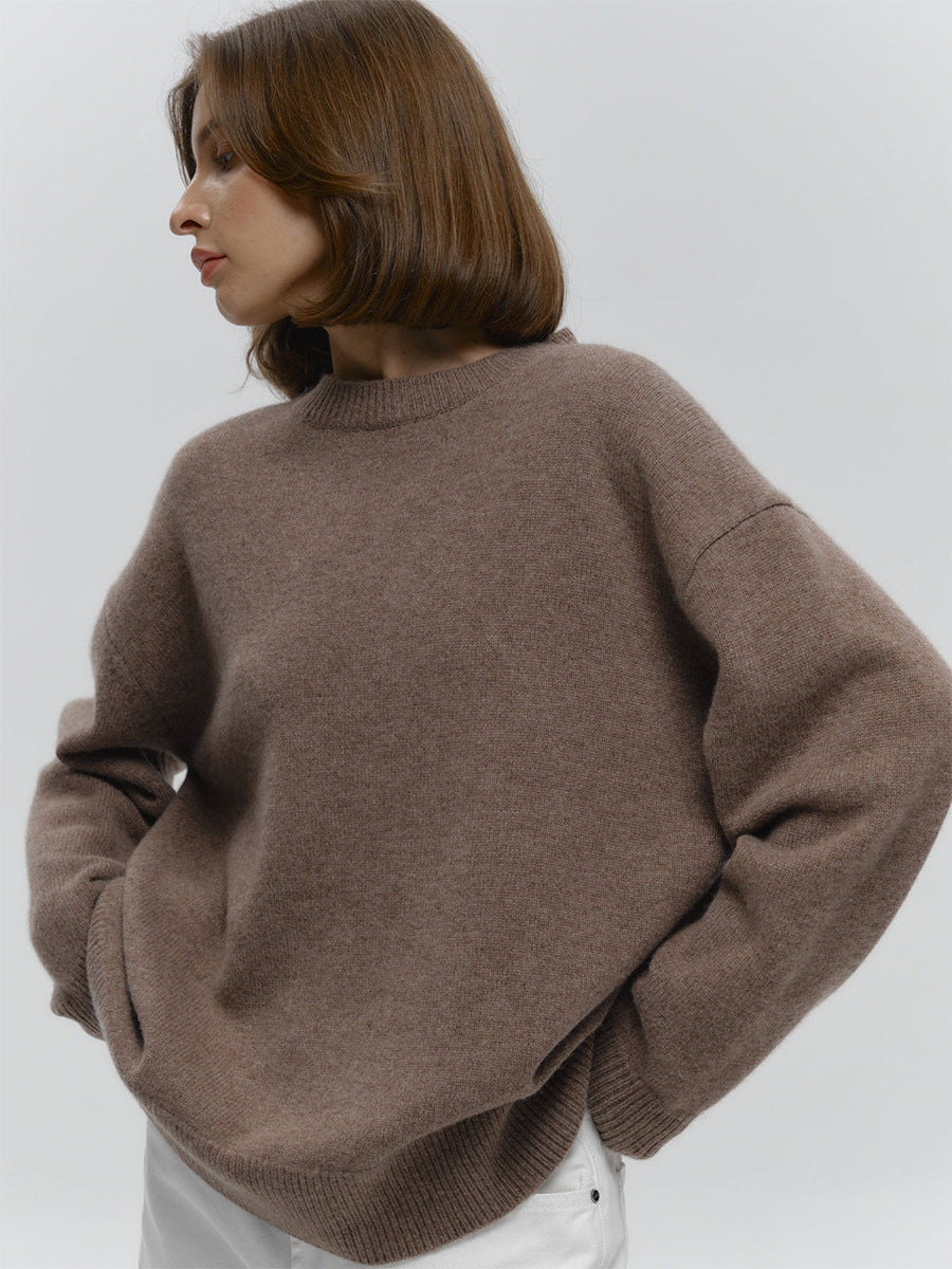 Basic Solid Pullover Knit Sweater