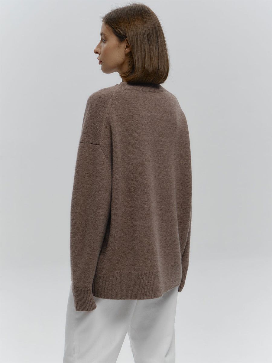 Basic Solid Pullover Knit Sweater