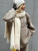 Cozy Ribbed Knit Sweater and Wide-Leg Pants Two-Piece Set