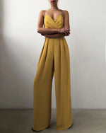 Spaghetti Strap Solid High Waist Jumpsuit