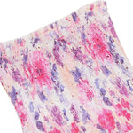 Purple Floral Smocked Strapless Mini Dress