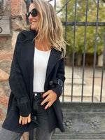 Casual Cable-Knit Sleeves Cardigan Knitted Jacket