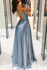 Deep V-neck Spaghetti Strap Backless Maxi Dress