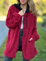 Vintage Hooded Zip-Up Fur Coat