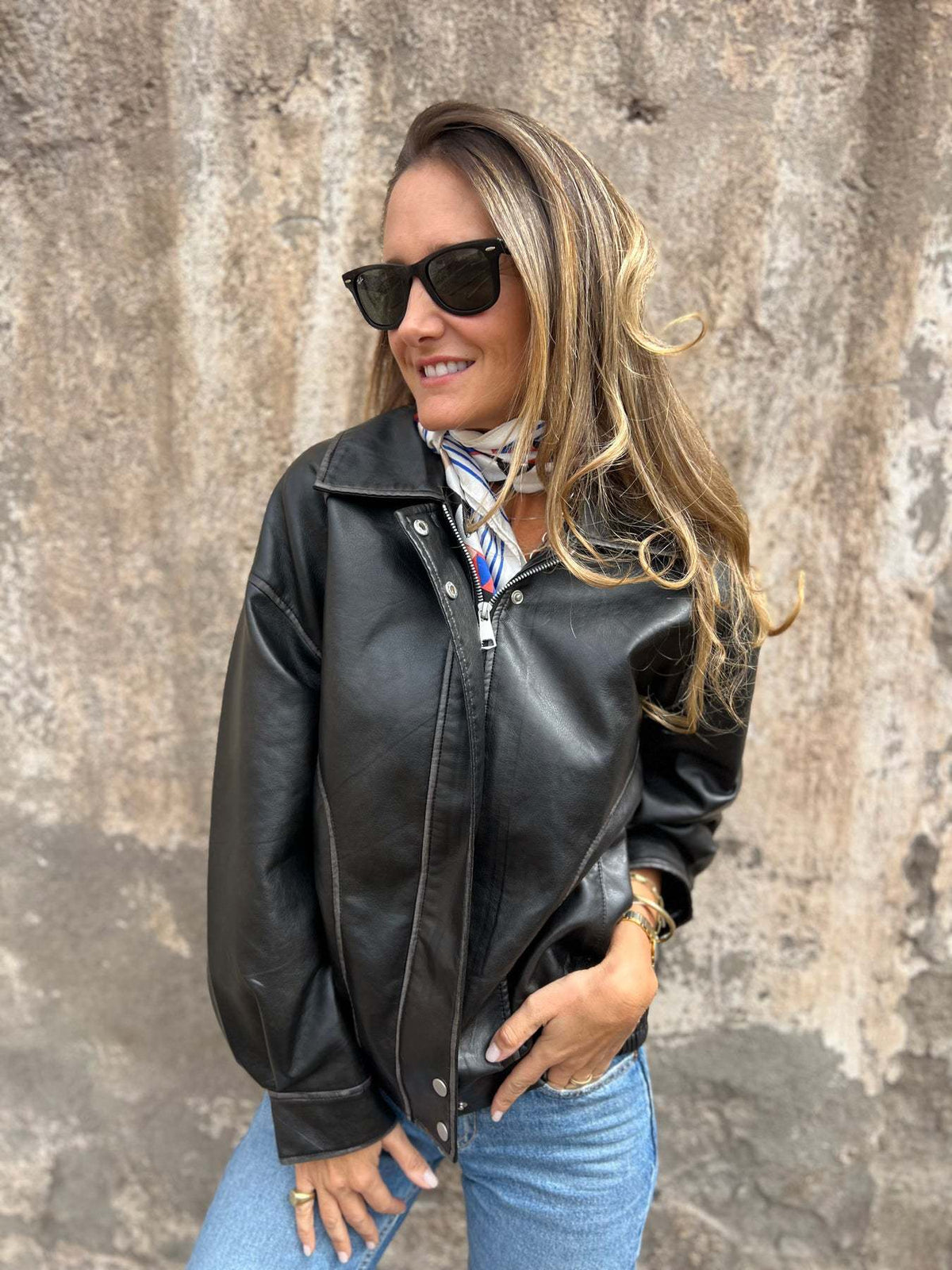Retro Faux Leather Motorcycle Bomber Jacket