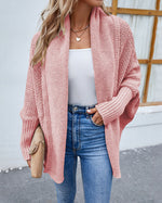 Solid Bat Sleeves Open Front Cardigan