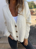Casual Front Button Placket Knit Cardigan