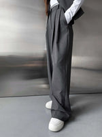 Grey Loose Wide-Leg Pants