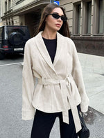 Vintage Suede Long-Sleeved Nubuck Coat Jacket