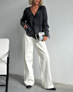 Distressed Front Button Down Cardigan