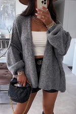 Comfy Solid Open Front Long Cardigan