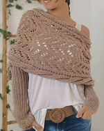 Hollow Knitted Shawl Sweater