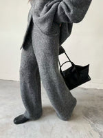 Thermal Hooded Cardigan and Pants Knit Two-Piece Set