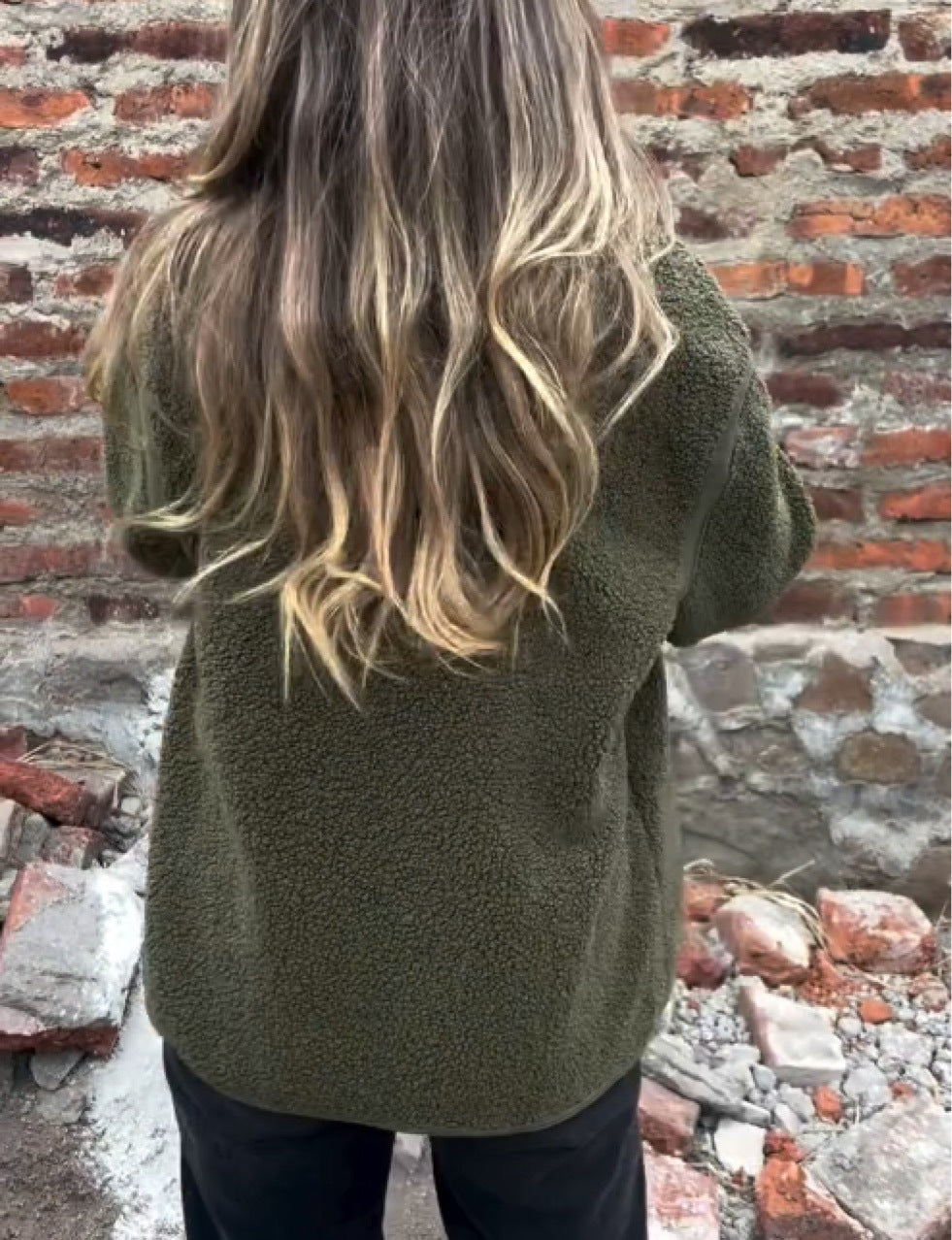 All Matching Buttoned Fleece Jacket