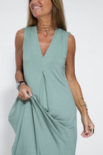 Casual Sleeveless Midi Dress and Long Cardigan Two-Piece Suit