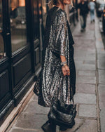 Three Quarter Sleeve Party Sequined Kimono Jacket