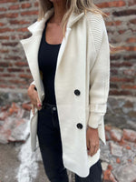 Casual Cable-Knit Sleeves Cardigan Knitted Jacket