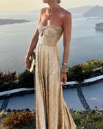 Strapless Sequined Bandeau Party Maxi Dress