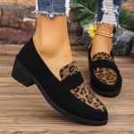 Leopard Print Pointed Toe Loafers