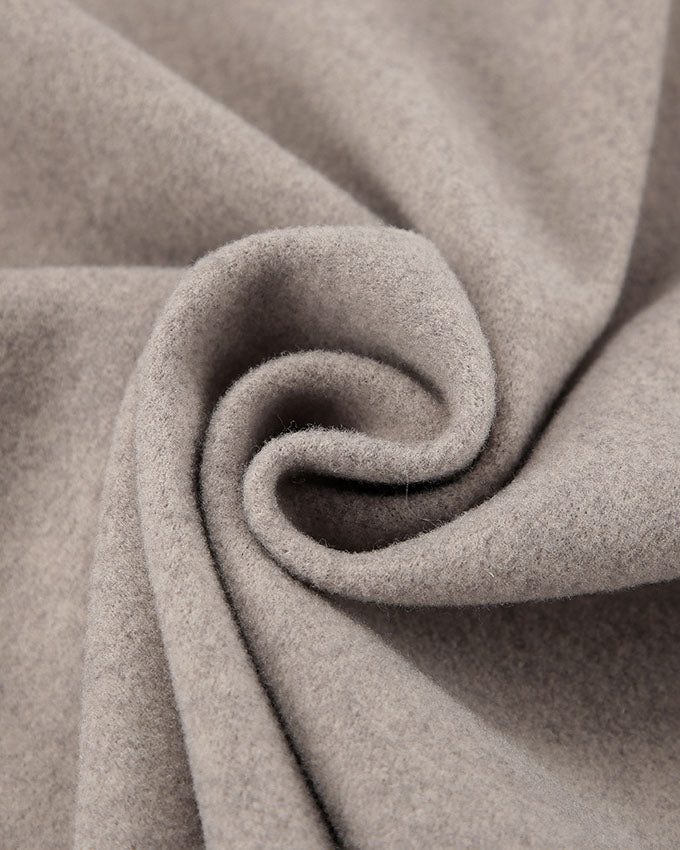 Khaki Double-Breasted Wool Coat