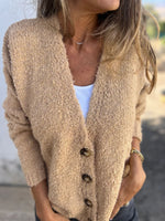 Casual Front Button Placket Knit Cardigan