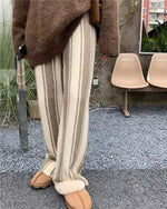 Fall Striped Knitted Casual Pants