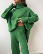 Slouchy Batwing Knit Sweater and Pants Two-Piece Suit