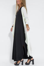 Casual Sleeveless Midi Dress and Long Cardigan Two-Piece Suit