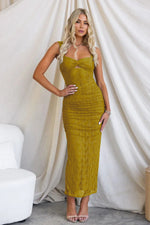 Mesh Insert Bodycon Midi Dress
