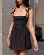 Sweet Shoulder Tie Mini Dress