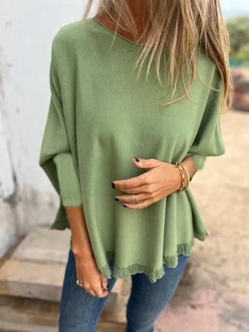 Long Sleeved Loose Fit Knit Top