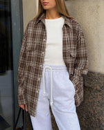 Plaid Print Long-line Shirt