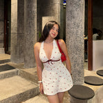 Delicate Cherry Print Mini Dress