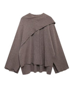 Asymmetric Scarf Detail Knitted Coat