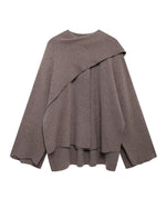 Asymmetric Scarf Knit Sweater Coat