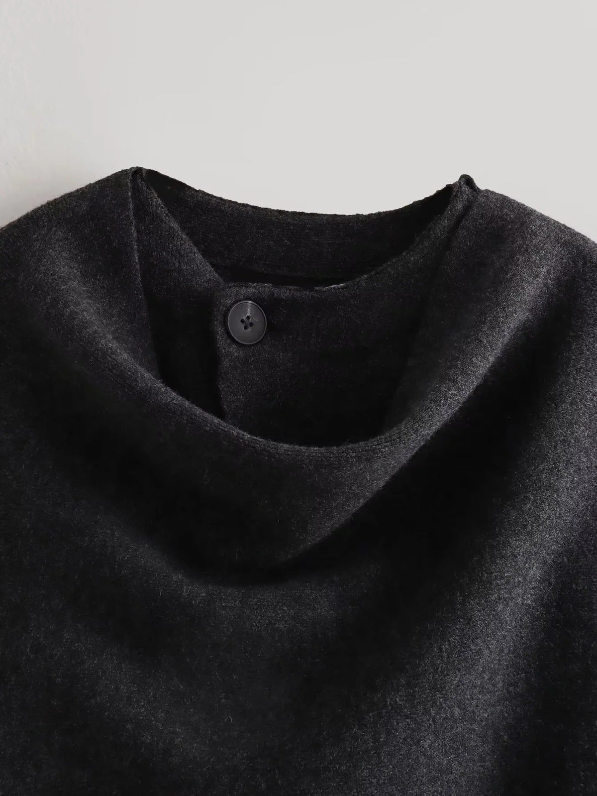Asymmetric Scarf Cropped Knitted Jacket