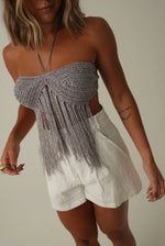 Crochet Tassle Halter Neck Top
