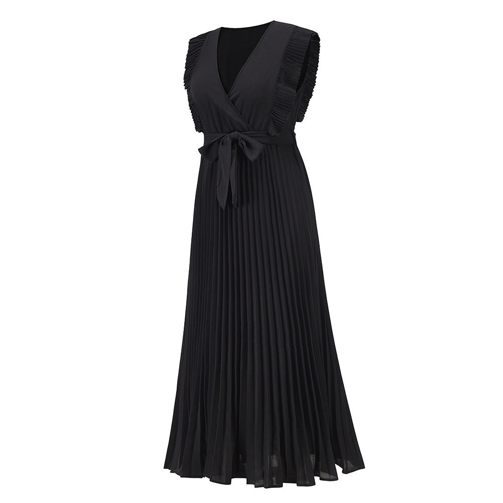 Sweet Ruffle Sleeve Chiffon Midi Dress