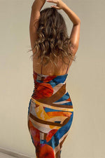 Wild West Backless Slip Midi Dress