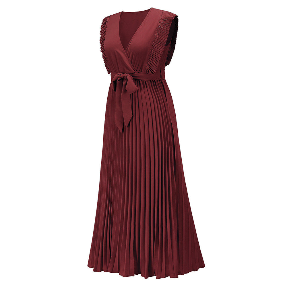 Sweet Ruffle Sleeve Chiffon Midi Dress