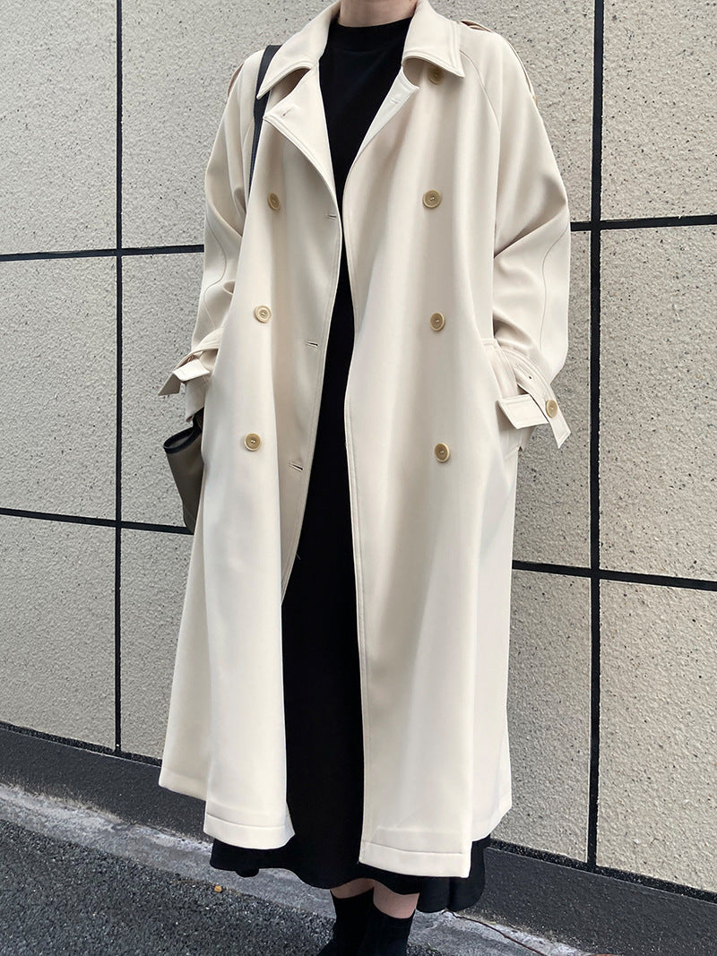 Double-Breasted Mid-Length Trench Coat