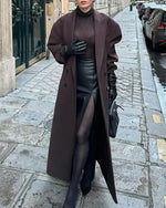 Chic Double-Breasted Long Trench Coat